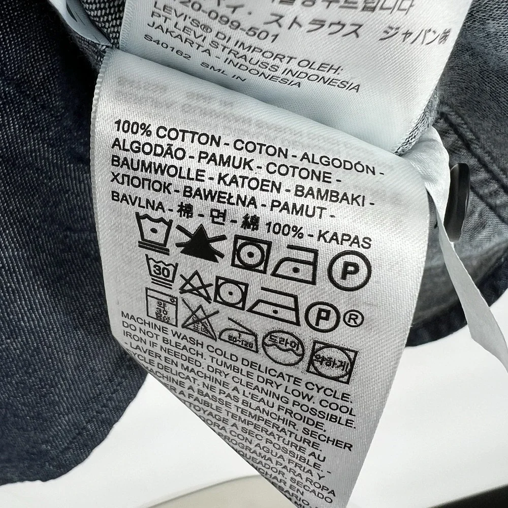 Levi's Made‎ & Crafted New Standard Shirt Dark Wash Denim Loose Fit (Size L)